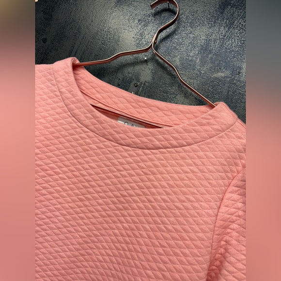 🧿PRICE FIRM🧿 CROFT & BARROW pink quilted sweater - Picture 2 of 10